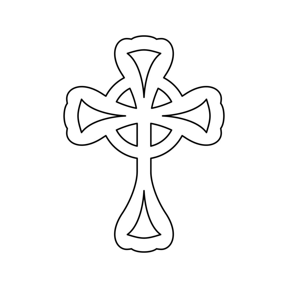 Malvorlage mit christlichem Kreuz für Kinder vektor