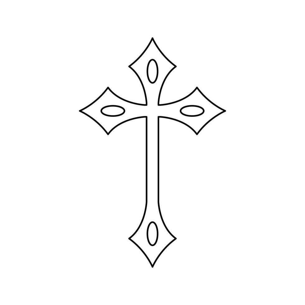 Malvorlage mit christlichem Kreuz für Kinder vektor