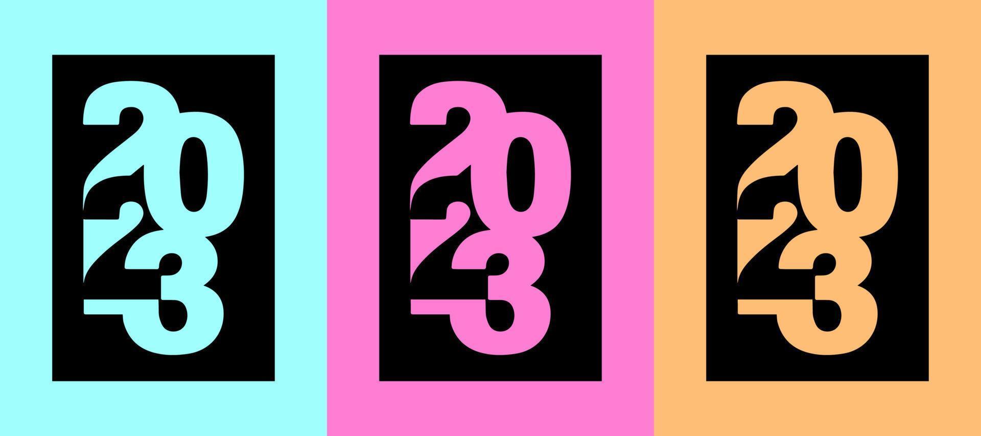 frohes neues jahr 2023 text typografie design muster vektorillustration vektor