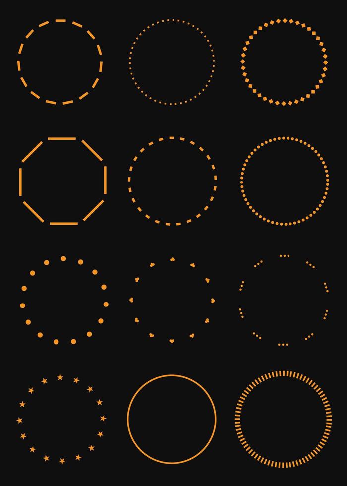 uppsättning av cirkel abstrakt mönster. vektor illustration