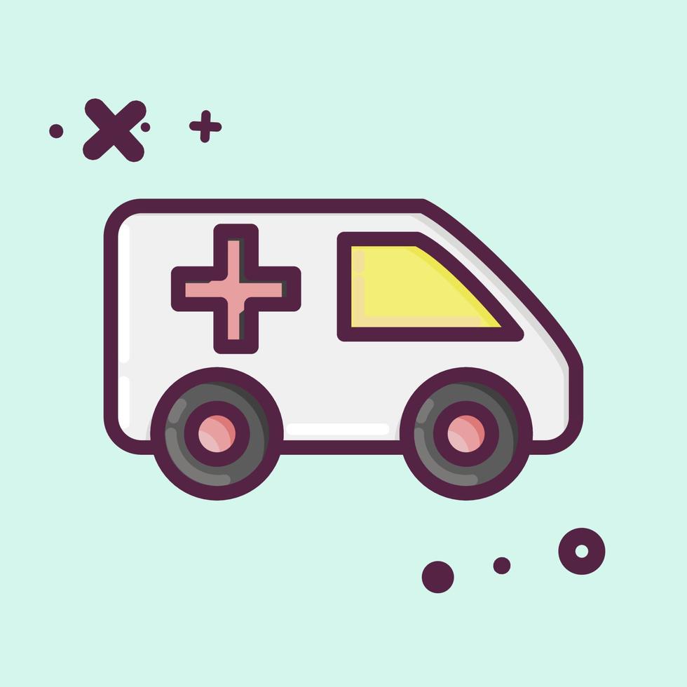 ikon ambulans. lämplig för bil- symbol. mbe stil. enkel design redigerbar. design mall vektor. enkel illustration vektor