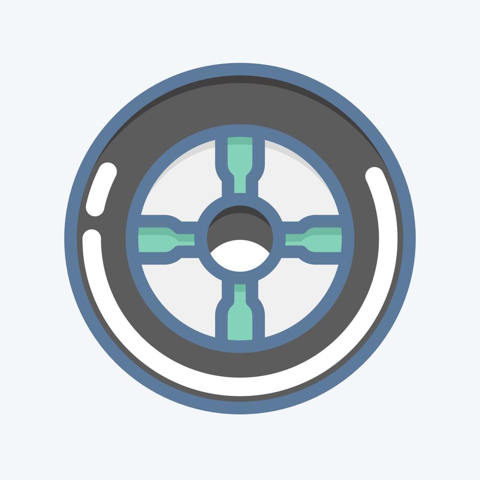 Icon-Reifen. geeignet für Automobilsymbol. Doodle-Stil. einfaches Design editierbar. Design-Vorlagenvektor. einfache Abbildung vektor