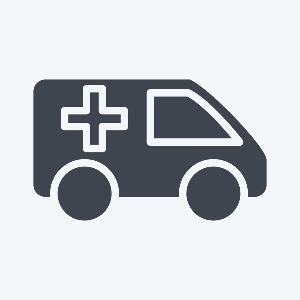 Symbol Krankenwagen. geeignet für Automobilsymbol. Glyphen-Stil. einfaches Design editierbar. Design-Vorlagenvektor. einfache Abbildung vektor