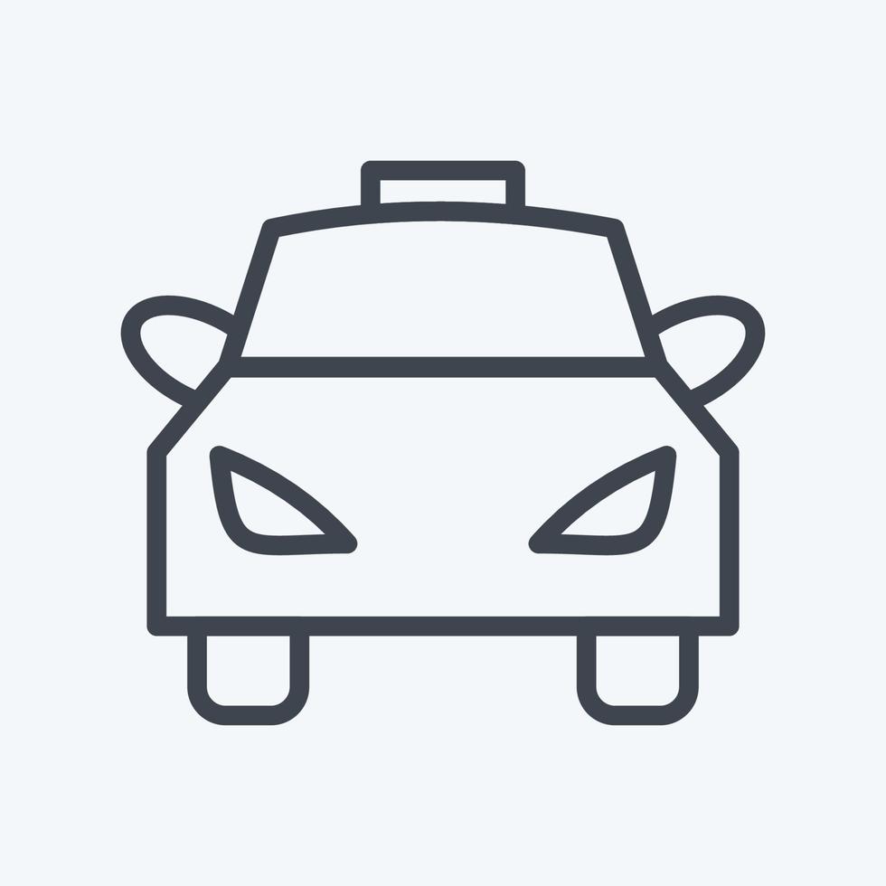 Symbol-Taxi. geeignet für Automobilsymbol. Linienstil. einfaches Design editierbar. Design-Vorlagenvektor. einfache Abbildung vektor