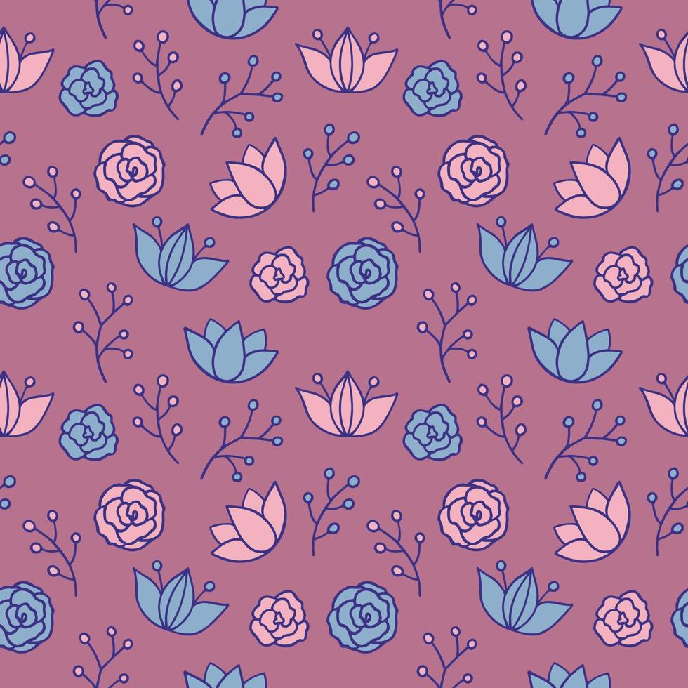 nahtlose Textur mit floralem Hintergrund, Muster aus Blumen, Tapeten vektor