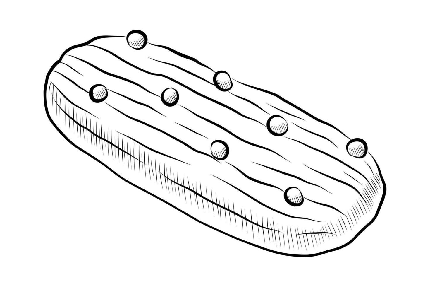 schwarze Vektorillustration von Eclair isoliert auf weißem Hintergrund vektor