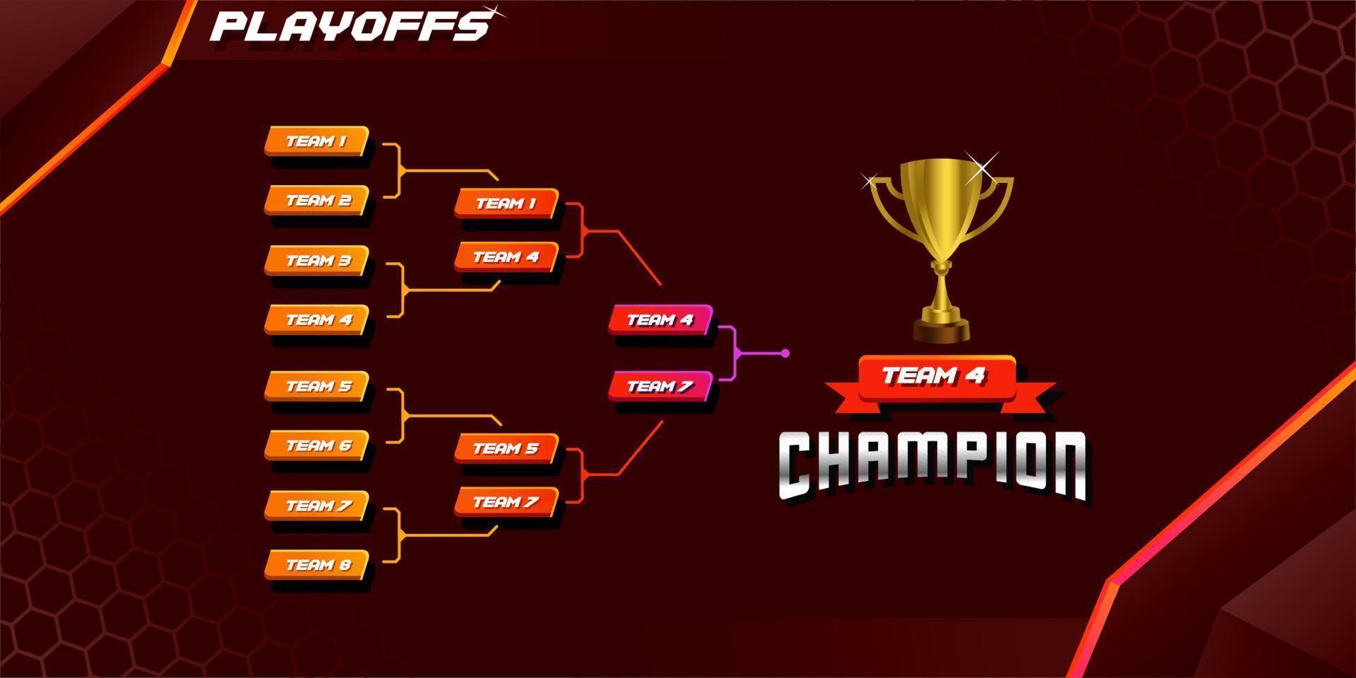 moderner Sportspielturnier-Meisterschaftswettbewerb-Brettvektor mit Goldmeister-Trophäenpreisikonen-Illustrationshintergrund im Tech-Thema-Stillayout. vektor