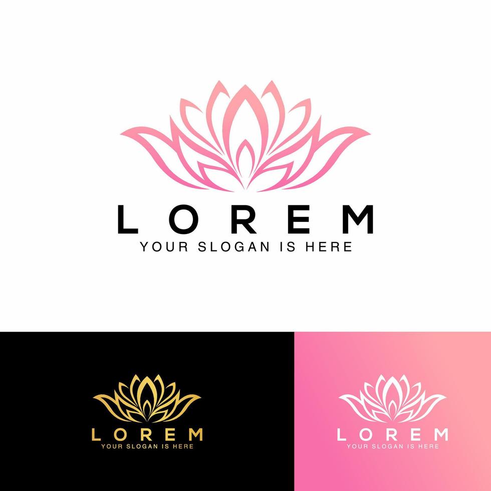 Logoillustration der blühenden Blume, perfektes Logo für Mode, Schönheit usw. vektor