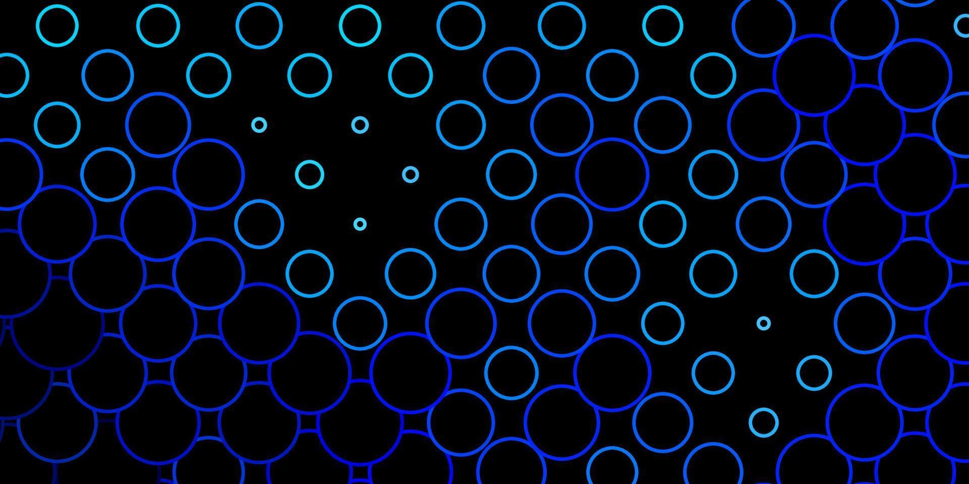 mörkblå vektor bakgrund med cirklar.