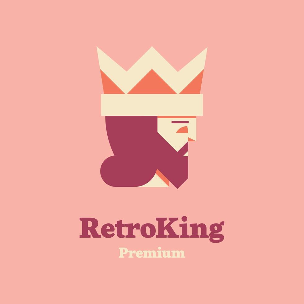 retro kung porträtt logotyp vektor