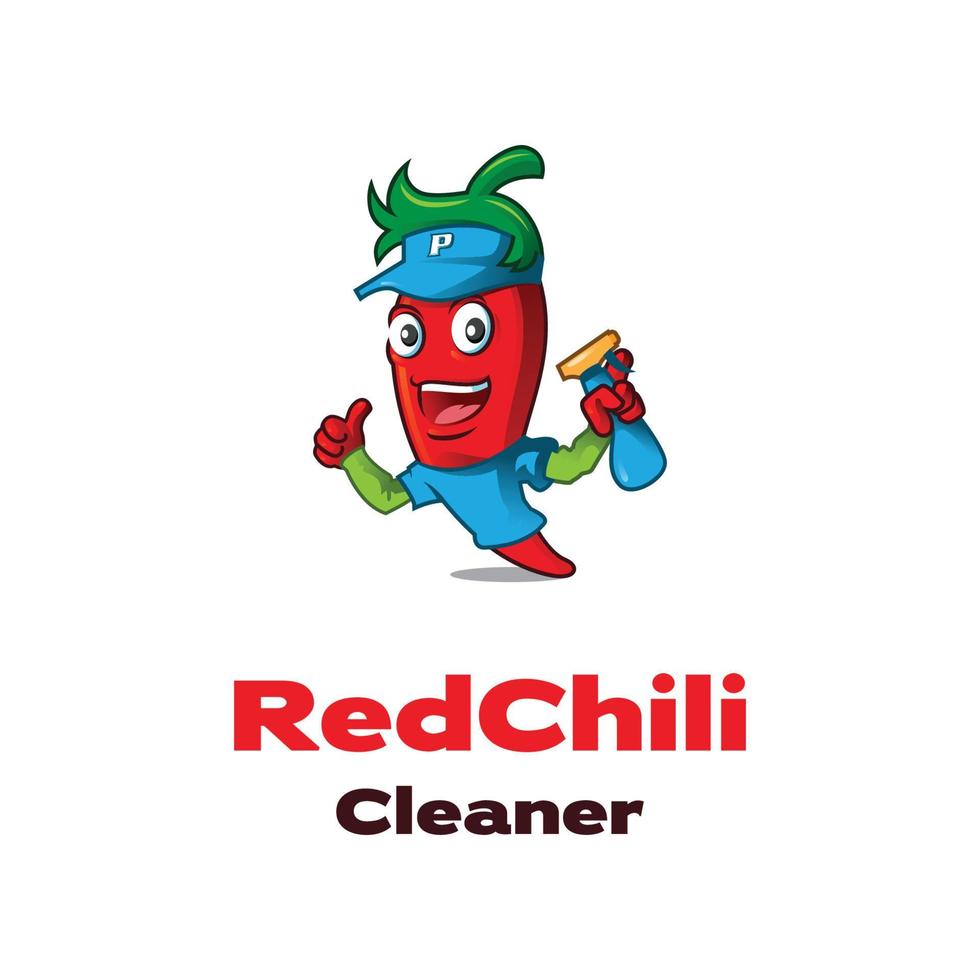 rotes Chili-Reiniger-Logo vektor
