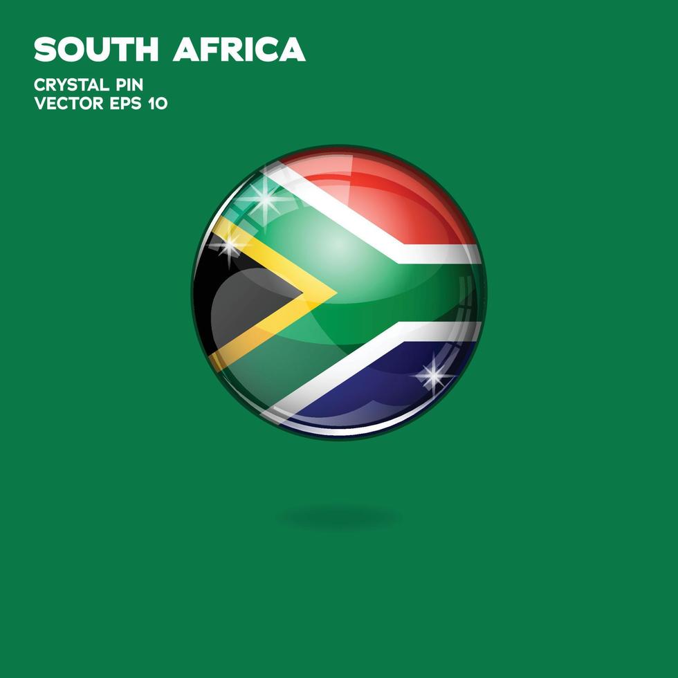 Südafrika-Flagge 3D-Schaltflächen vektor