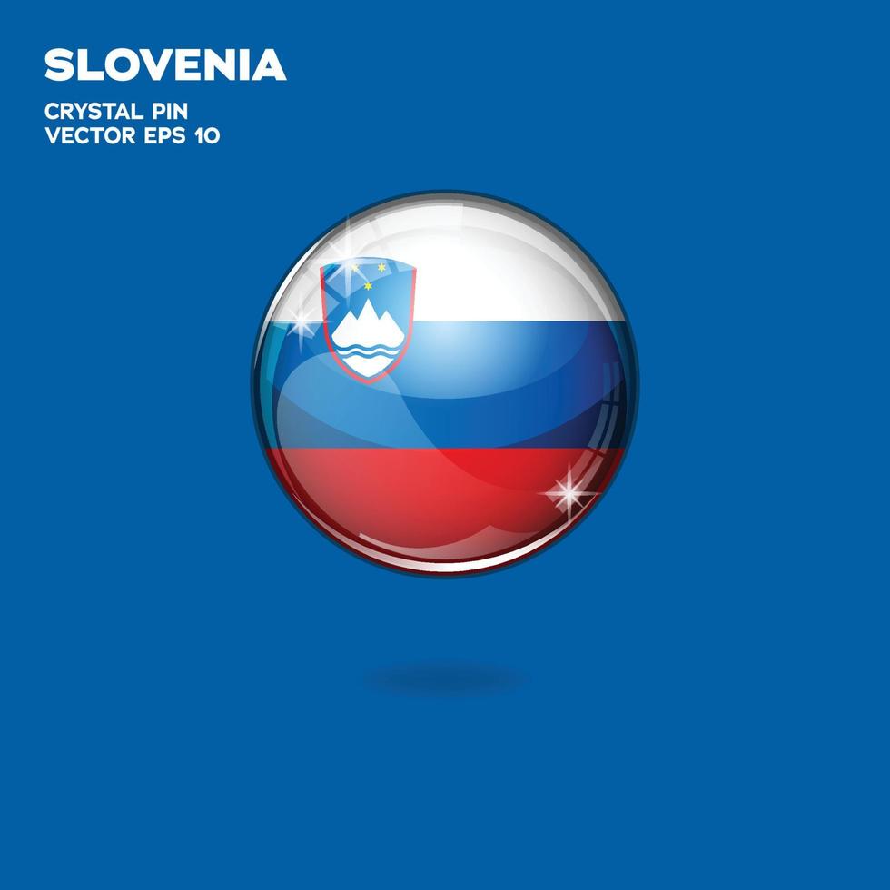 slovenien flagga 3d knappar vektor