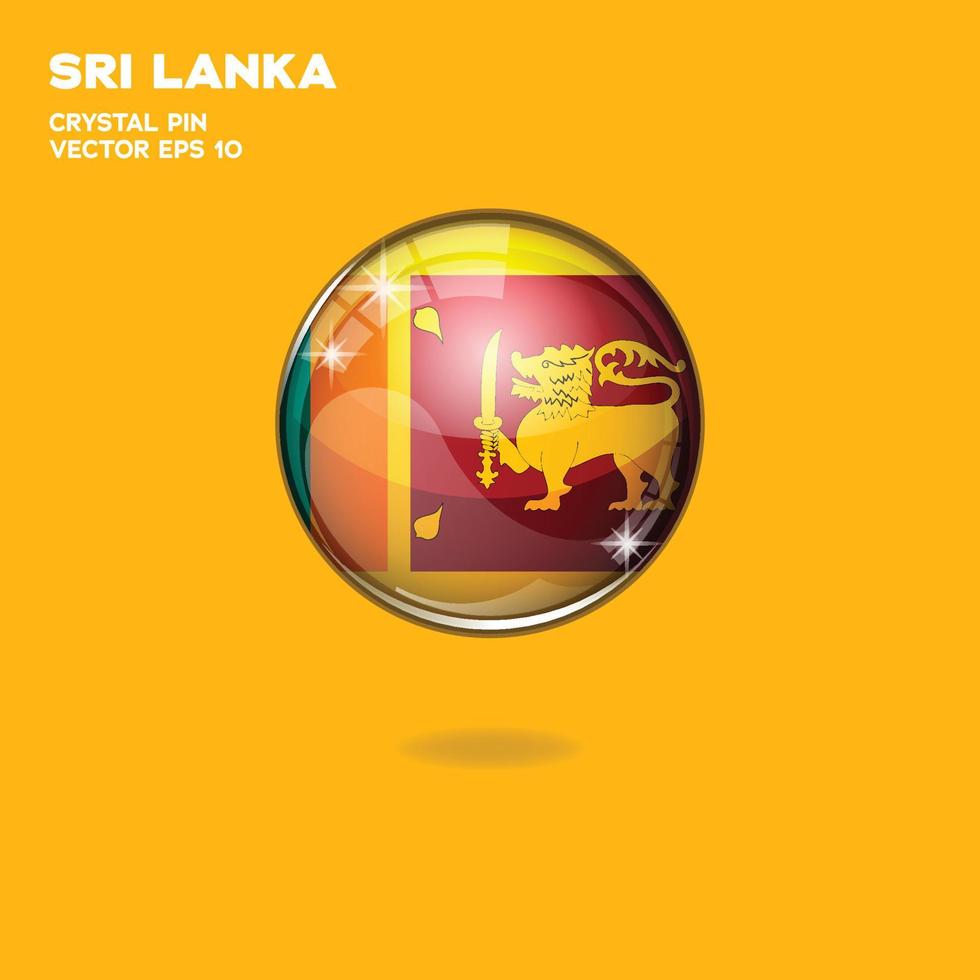 Sri Lanka Flagge 3D-Schaltflächen vektor