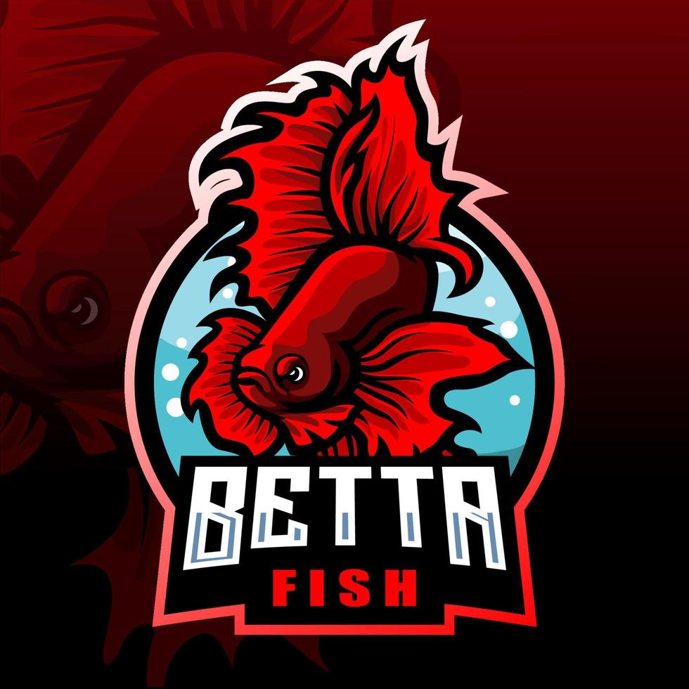 Betta-Fisch-Maskottchen. Esport-Logo-Design vektor