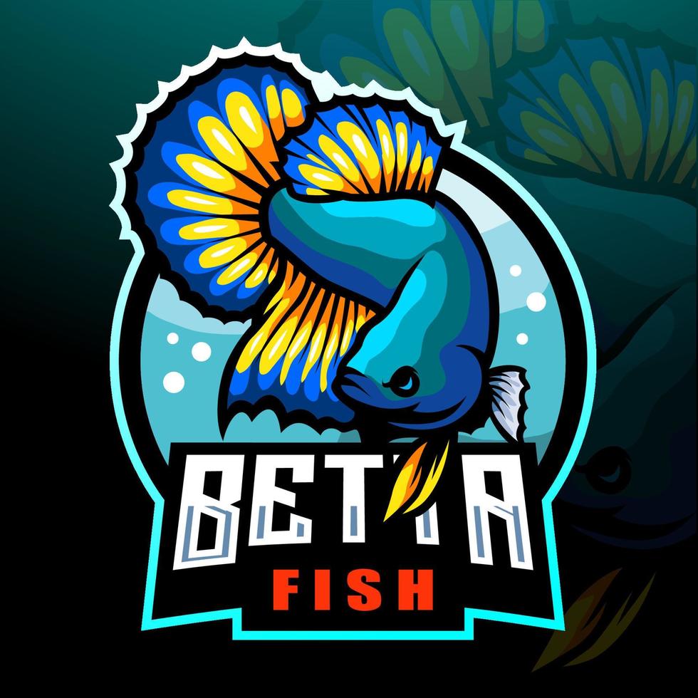 betta fisk maskot. esport logotyp design vektor