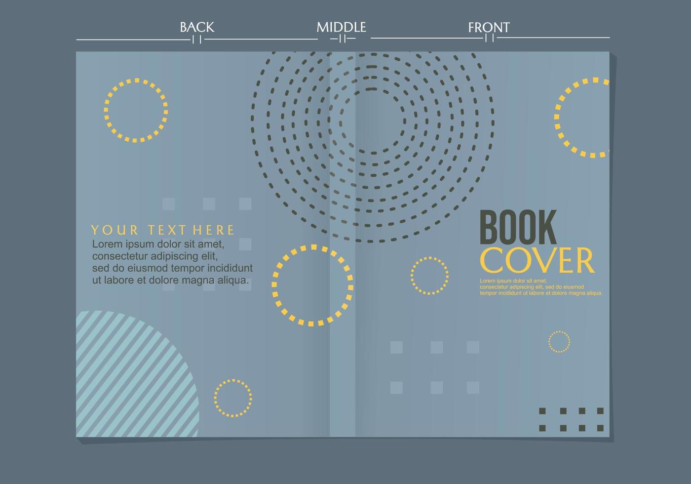 Reihe von pastellblauen Buchcover-Designs im geometrischen Stil. Buchgestaltung für die Schule vektor
