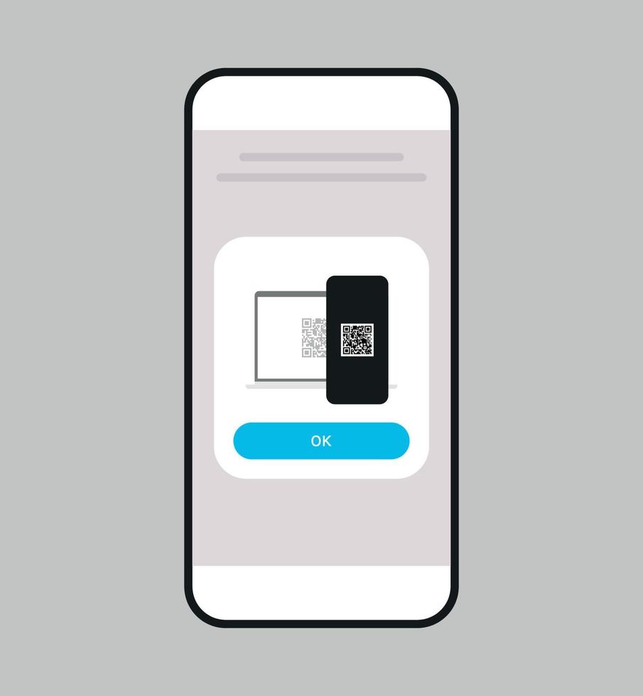 scannen von qr-code auf dem smartphone-bildschirm und flache vektorillustration der digitalen technologie. vektor