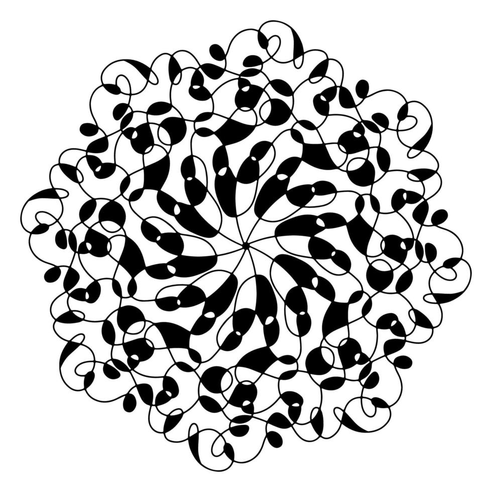 handgezeichnetes Spinnennetz-Mandala isoliert auf weißem Hintergrund. süßer doodle tintenfisch, tintenfisch, tentakeln, alien, bienenstock, traumfänger. Malvorlagen für Erwachsene und Kinder. kritzeln tinte strichzeichnungen. Anti-Stress-Buch vektor