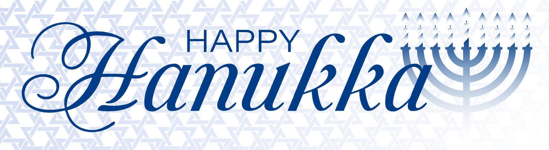 Happy Chanukka-Hintergrund oder Banner mit Menorah-Kerze. fröhlicher jüdischer feiertag von chanukka. vorlage für grußkarten, banner, broschüren. Vektor