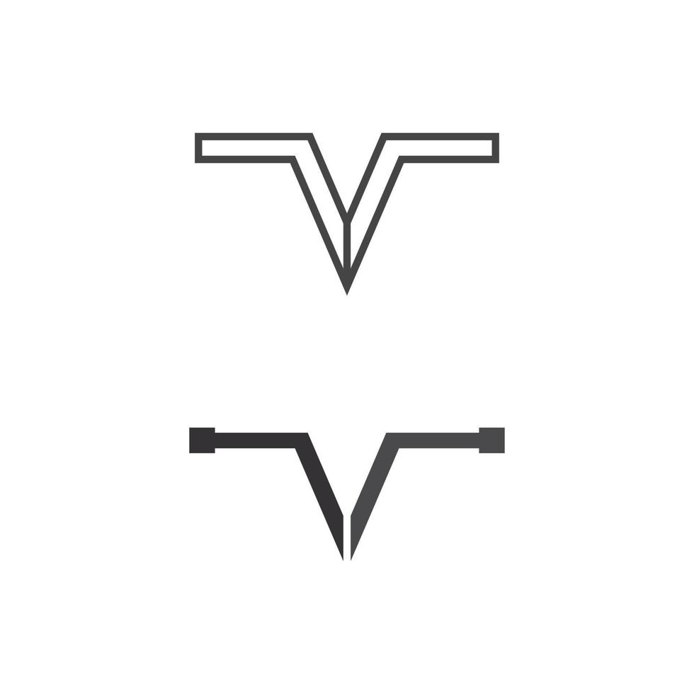 v brev lightning logotyp mall vektor