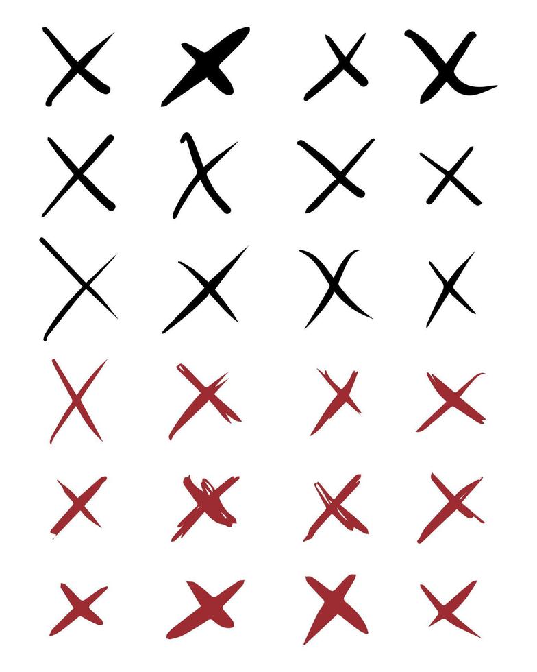 handgezeichnetes gekritzel falsche markierungen. x-Symbol-Logo. Vektor-Illustration vektor