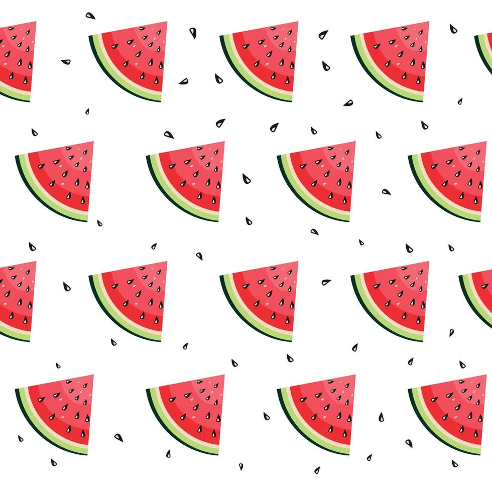 vattenmelon tecknad serie mönster bakgrund vektor