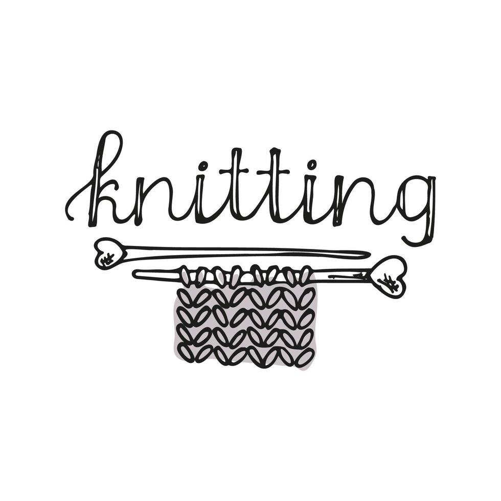 Handgemachte Stricknadeln Doodle-Symbol. Vintage-Vektorillustration für Banner und Karten vektor