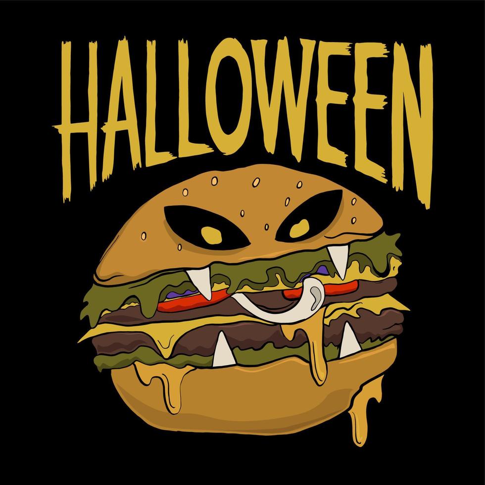 affisch illustration halloween isolerat mörk bakgrund vektor