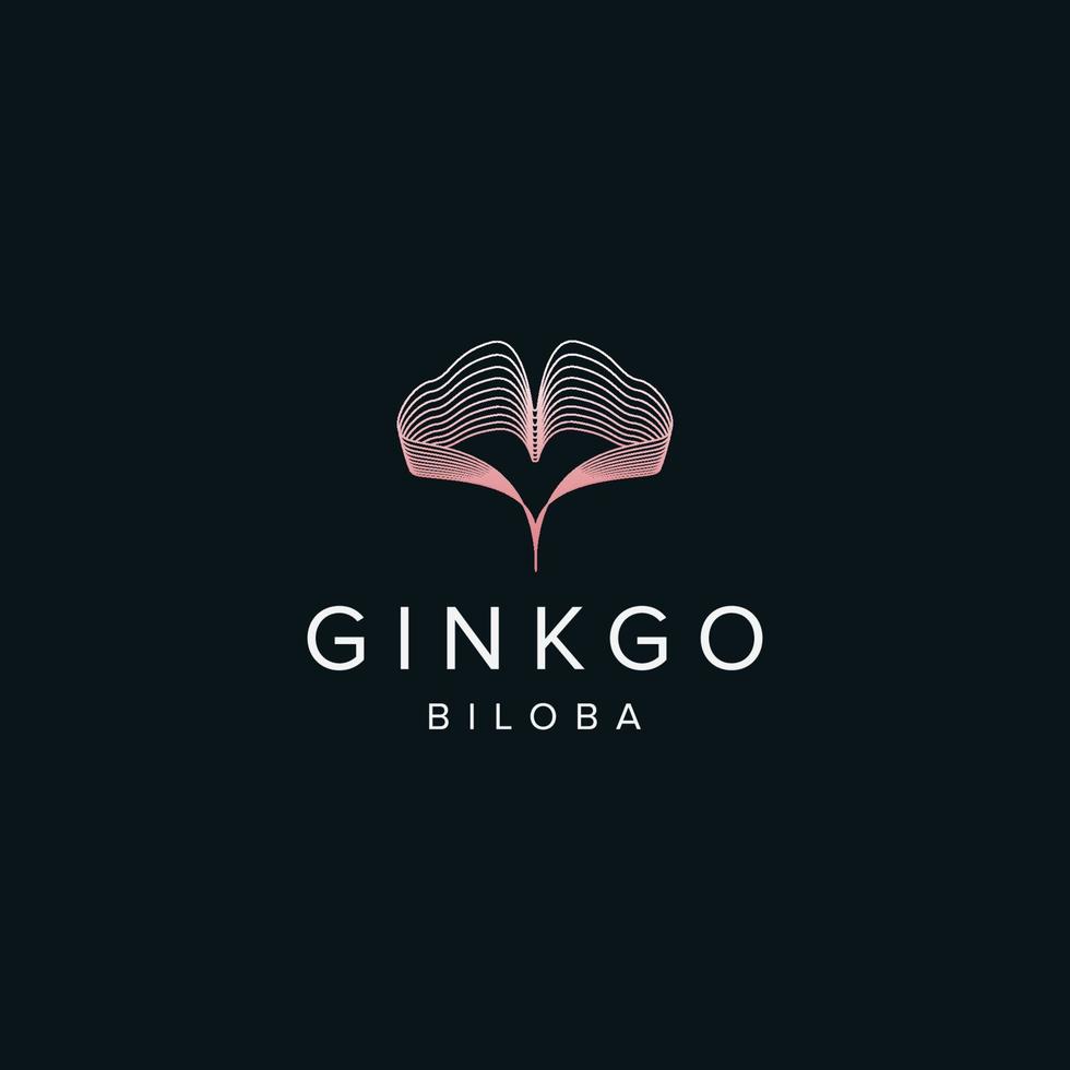 gingko blad logotyp ikon design mall platt vektor illustration