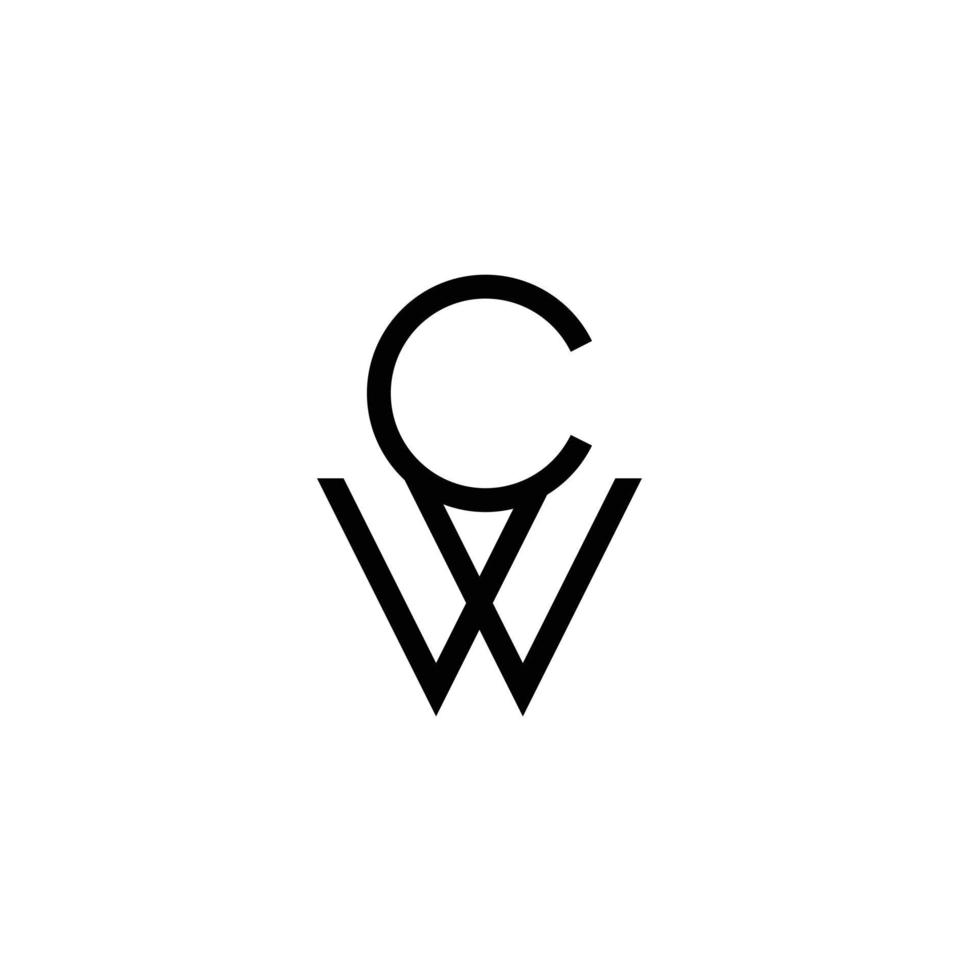 kreatives Design des cw-Buchstabenlogos mit freiem Vektor der Vektorgrafik