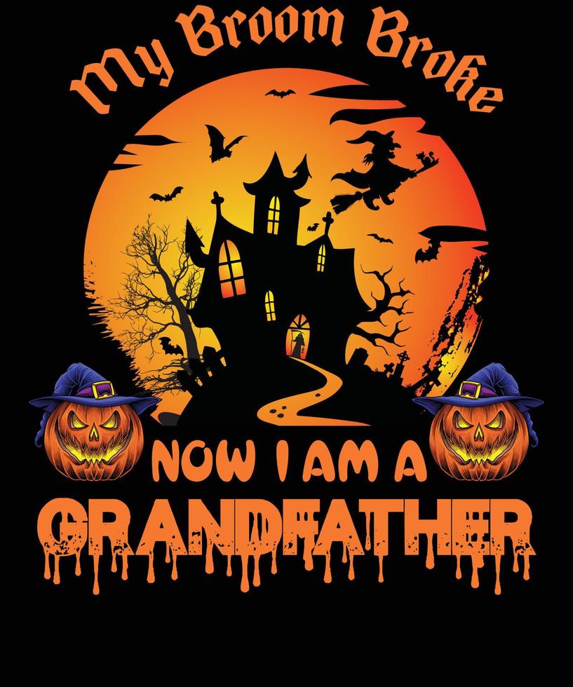 farfar t-shirt design för halloween vektor