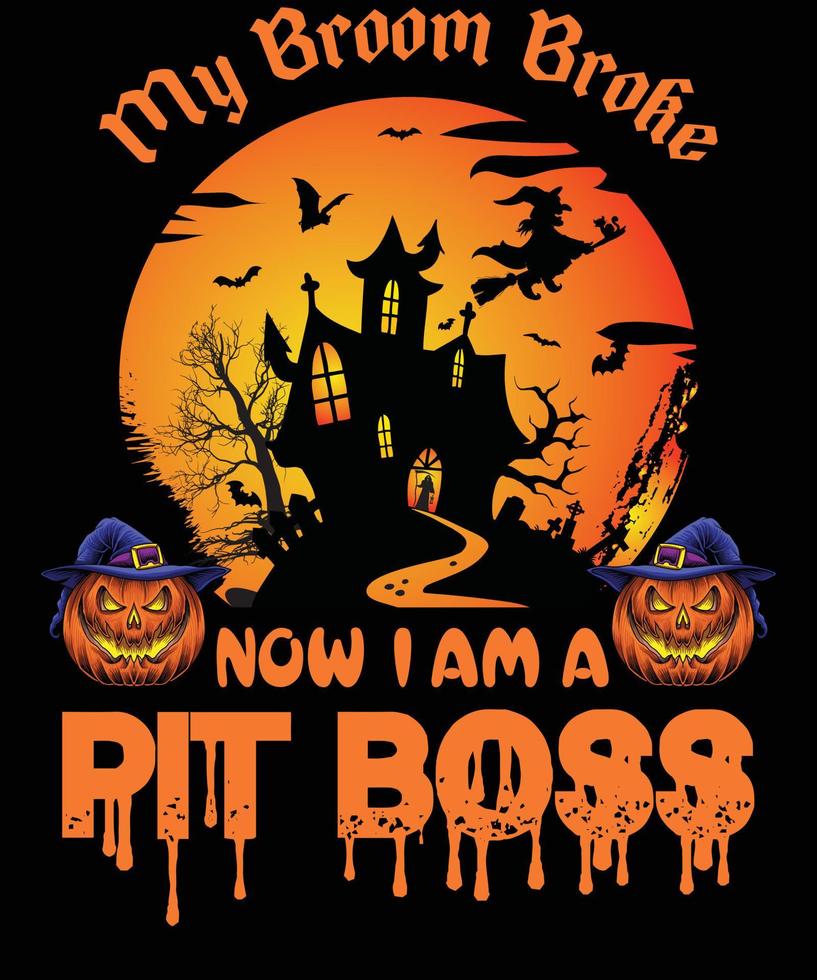 Pit Boss T-Shirt-Design für Halloween vektor