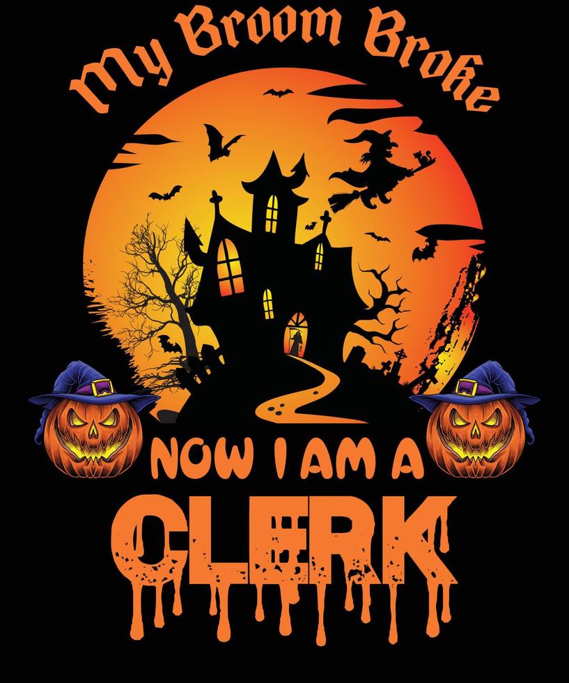 Büroangestellter-T-Shirt-Design für Halloween vektor