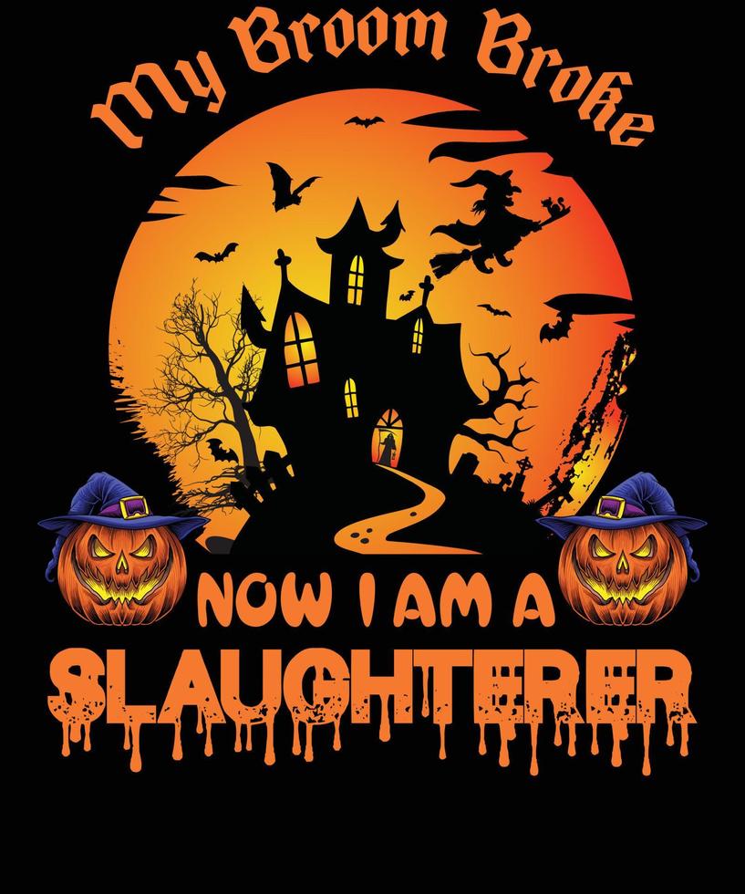 Schlachter-T-Shirt-Design für Halloween vektor