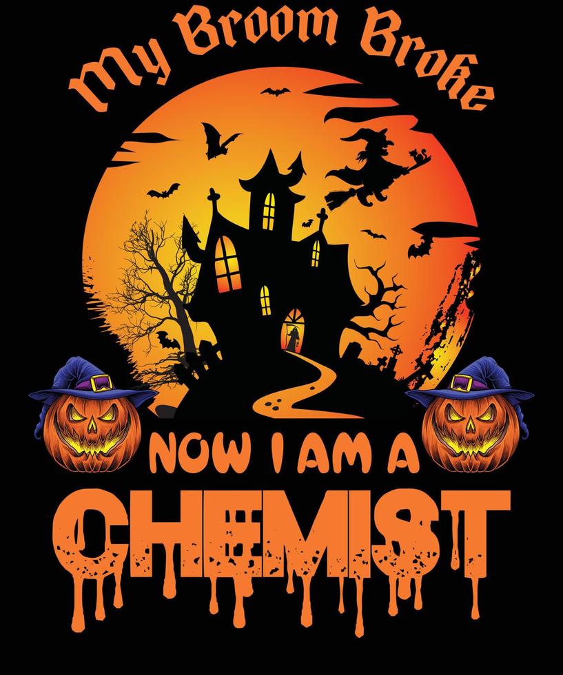 Chemiker-T-Shirt-Design für Halloween vektor