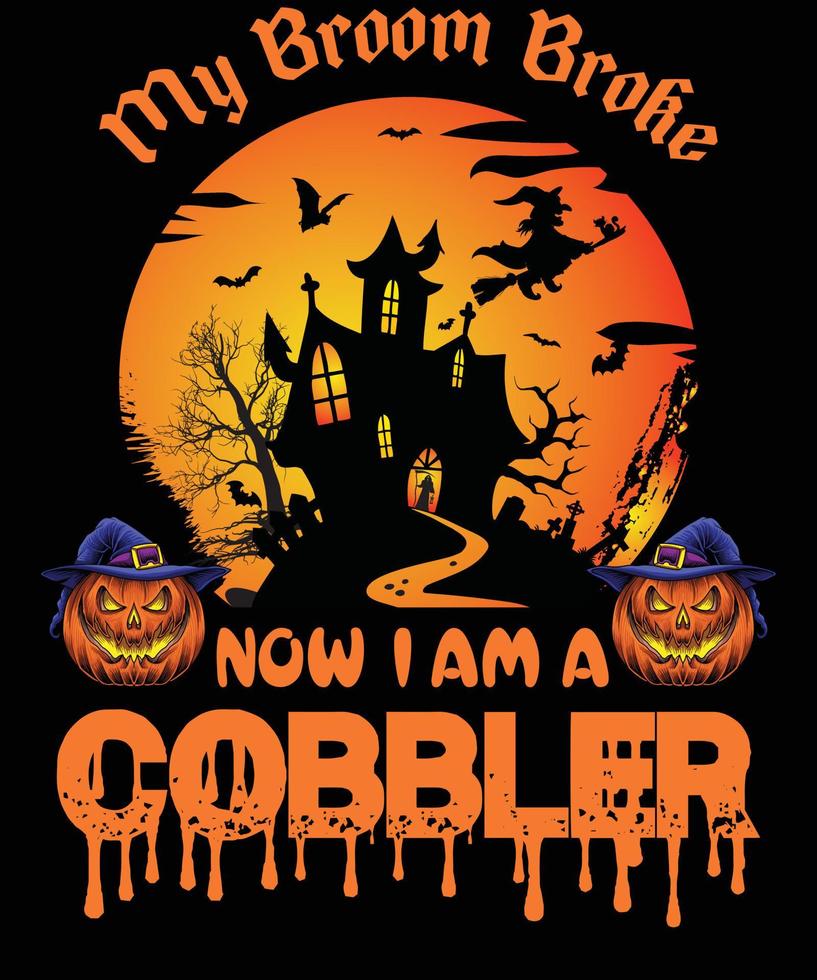 Schuster-T-Shirt-Design für Halloween vektor