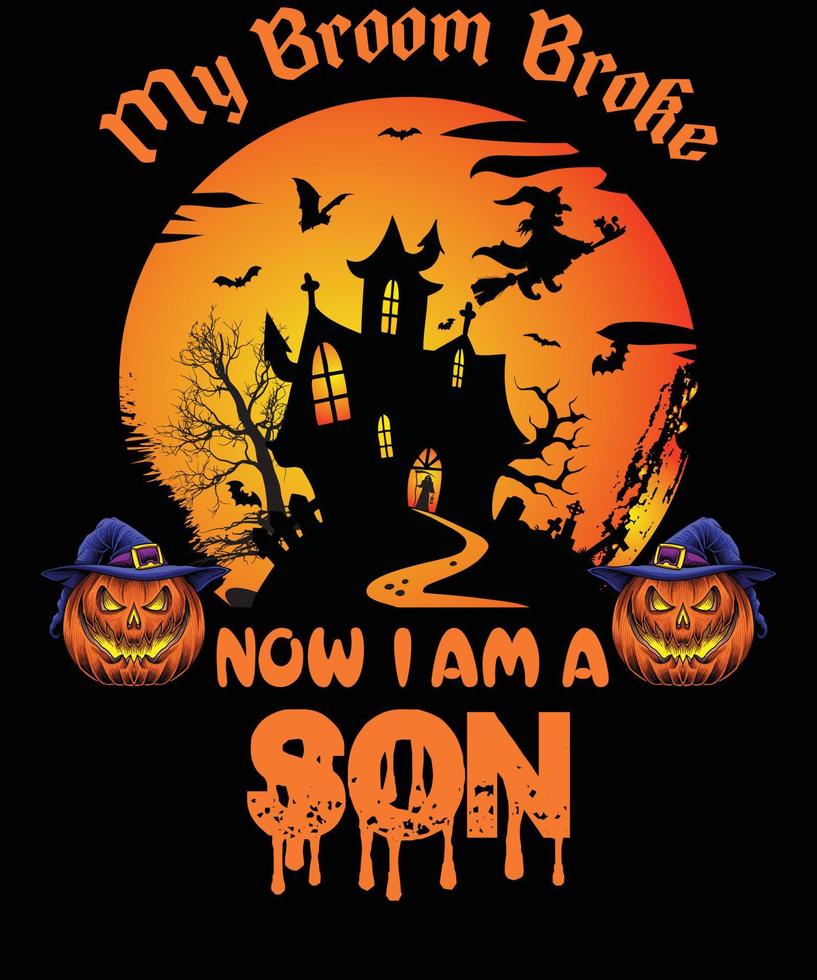 Sohn-T-Shirt-Design für Halloween vektor