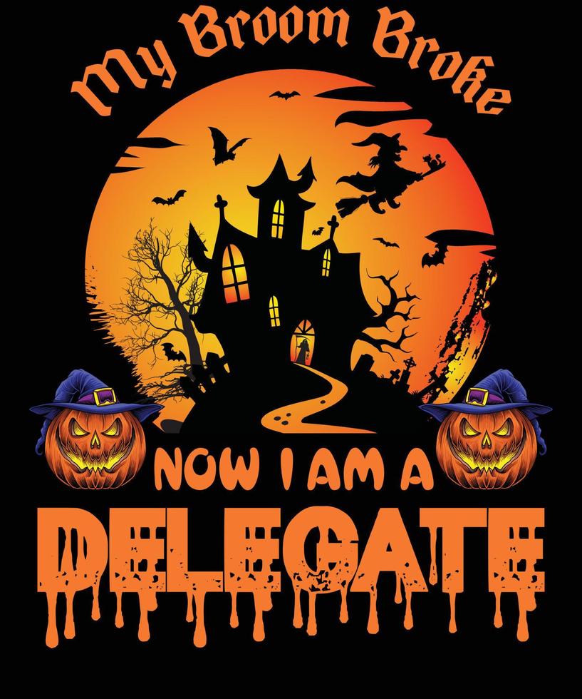 delegieren Sie T-Shirt-Design für Halloween vektor