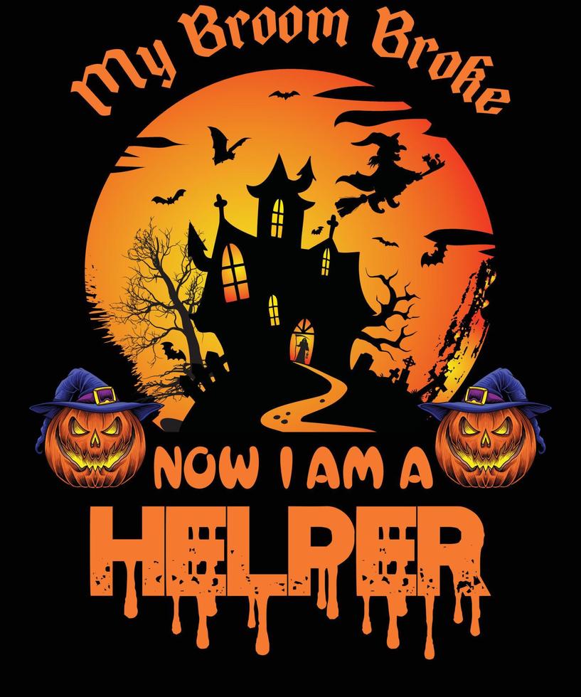 hjälpare t-shirt design för halloween vektor