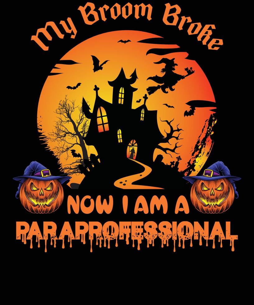 paraprofessionell t-shirt design för halloween vektor