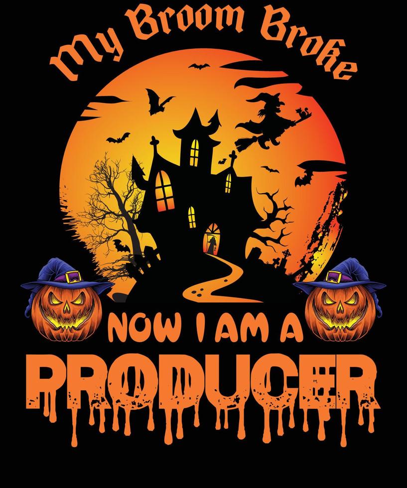 Produzent T-Shirt-Design für Halloween vektor