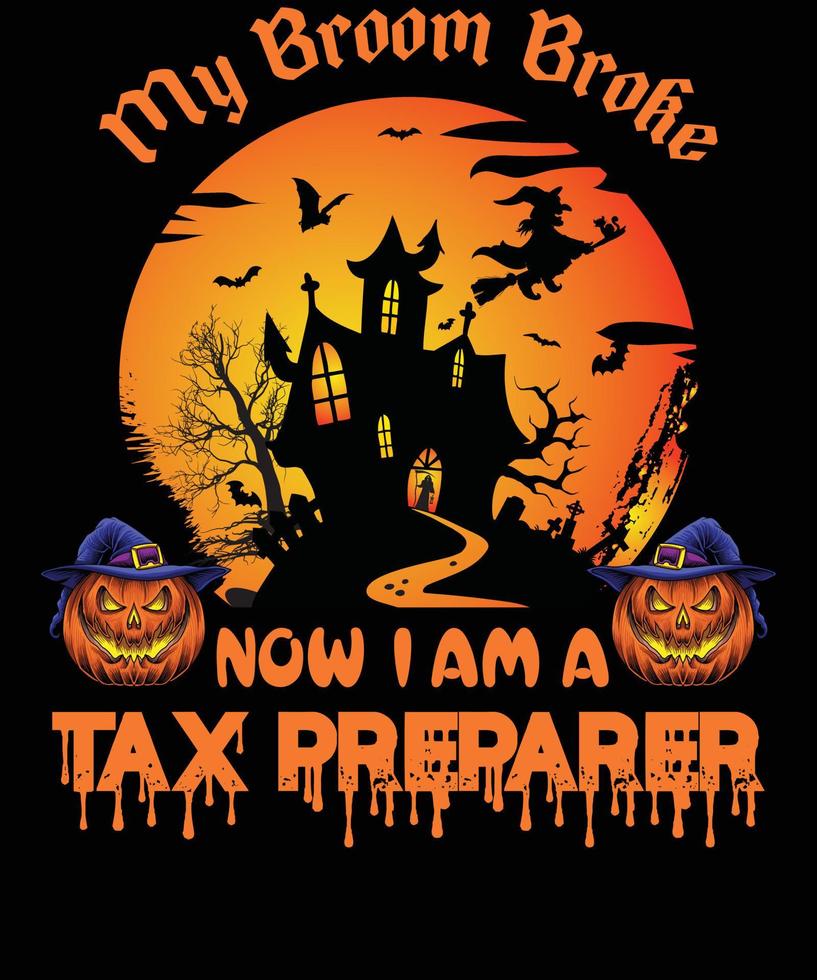 Steuervorbereiter-T-Shirt-Design für Halloween vektor