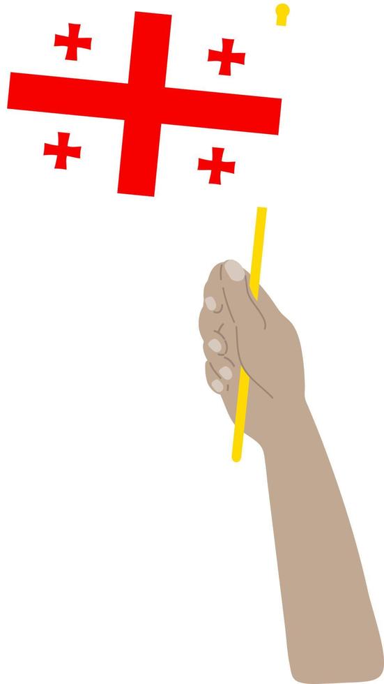 Georgien-Flaggenvektor handgezeichnet, georgischer Lari-Vektor handgezeichnet vektor