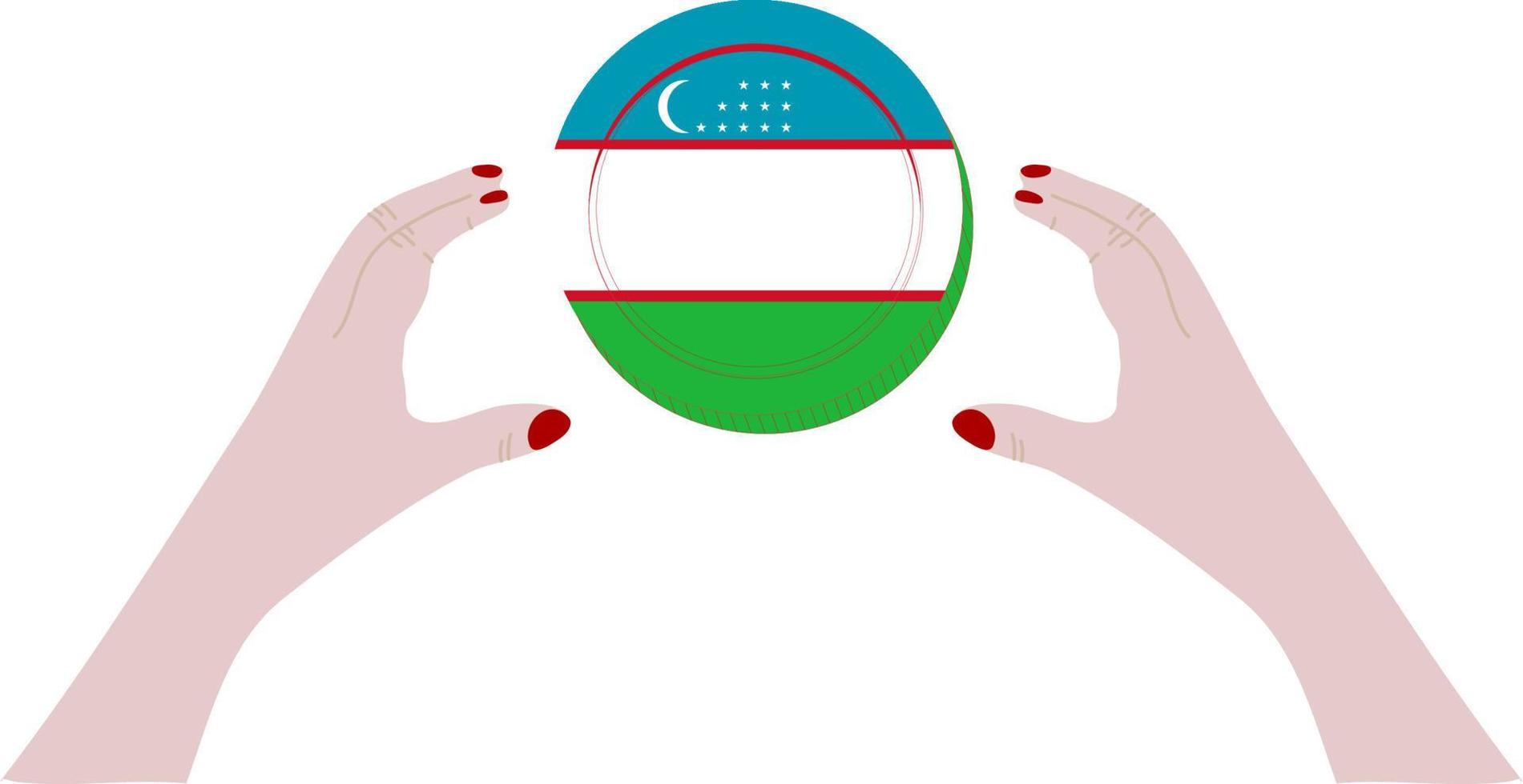 uzbekisk flagga vektor handritad flagga, uzbekistansk som vektor handritad flagga
