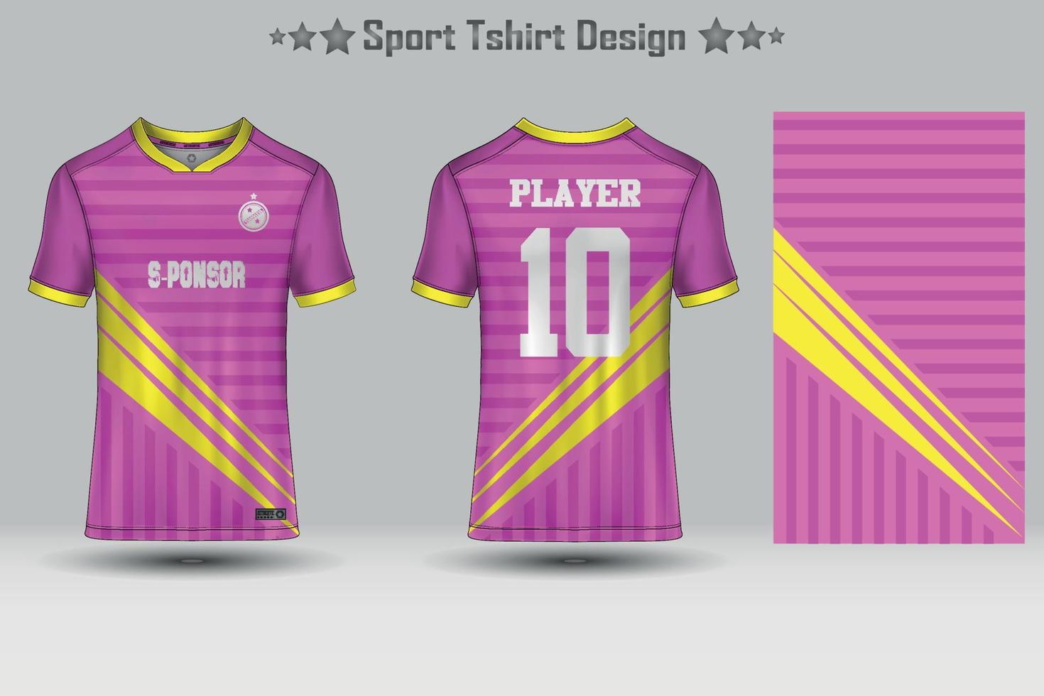 Fußballsport Jersey Mockup abstraktes geometrisches Muster T-Shirt Design vektor