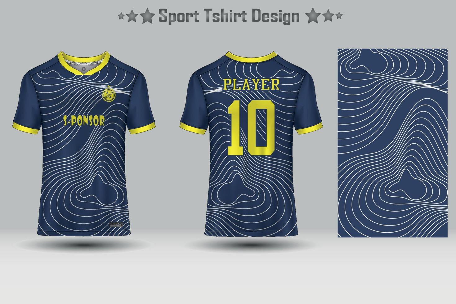 Fußballsport Jersey Mockup abstraktes geometrisches Muster T-Shirt Design vektor