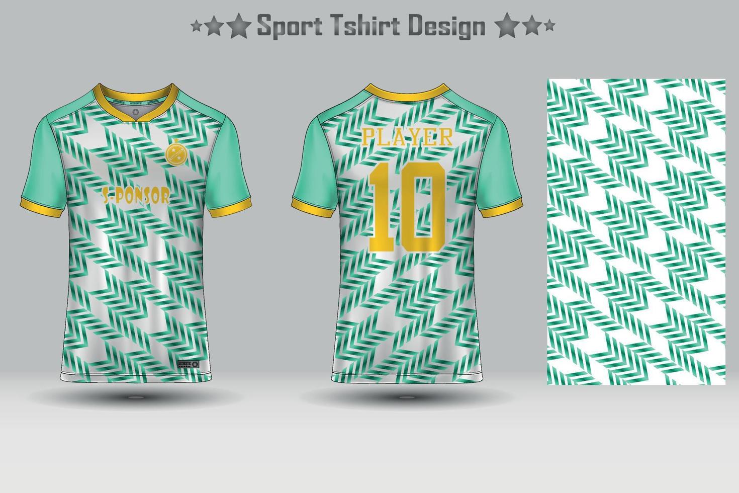Fußballsport Jersey Mockup abstraktes geometrisches Muster T-Shirt Design vektor