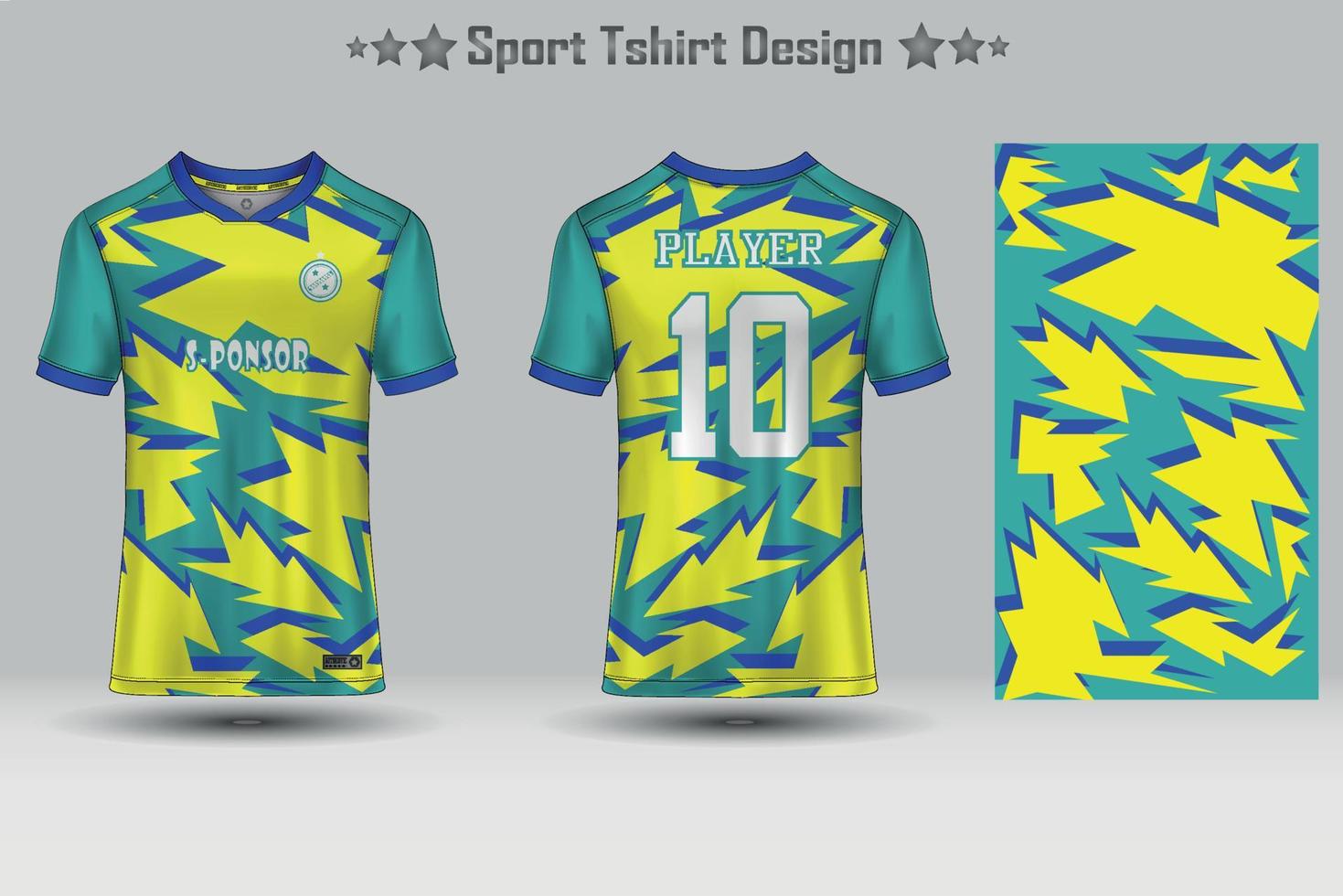 fotboll jersey attrapp och sport jersey attrapp med abstrakt geometrisk mönster vektor