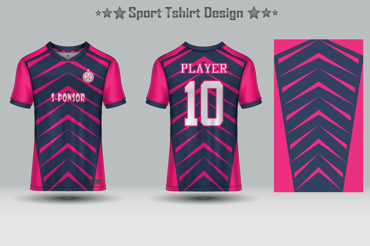 Fußballsport Jersey Mockup abstraktes geometrisches Muster T-Shirt Design vektor